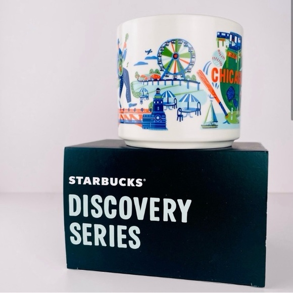 Starbucks Discovery Series Chicago Ceramic Coffee Mug, 14oz, White and Blue - Picture 2 of 5